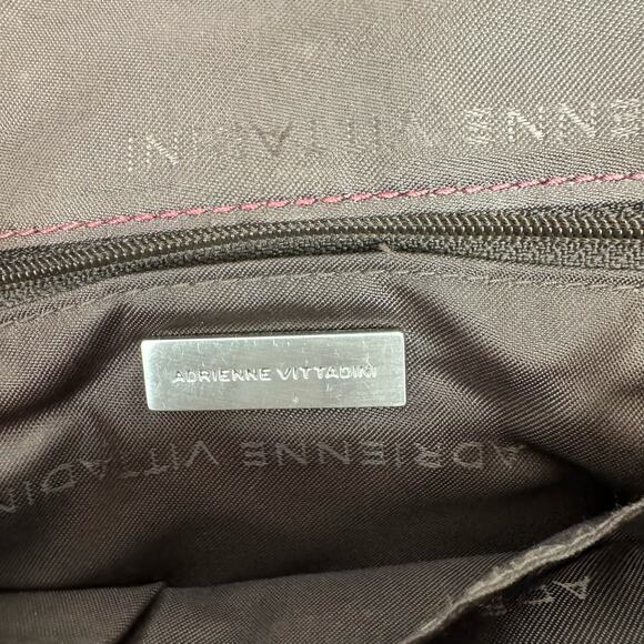 Adrienne Vittadini Red Pebbled Leather Purse Handbag Shoulder Bag Top Stitching - Picture 16 of 16